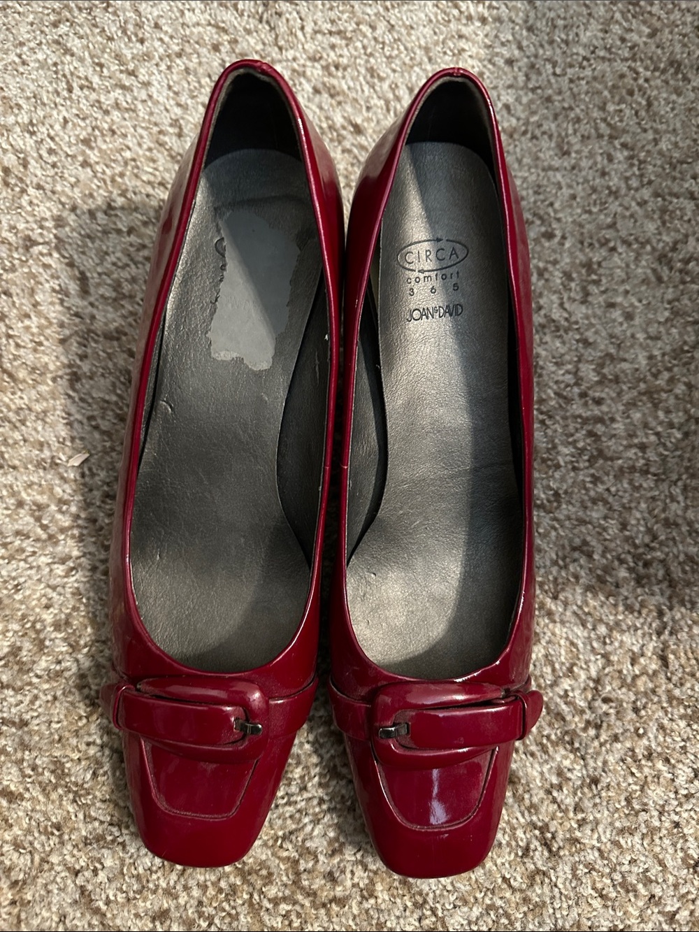 Joan  and David circa comfort 365 burgundy patent leather kitten heel